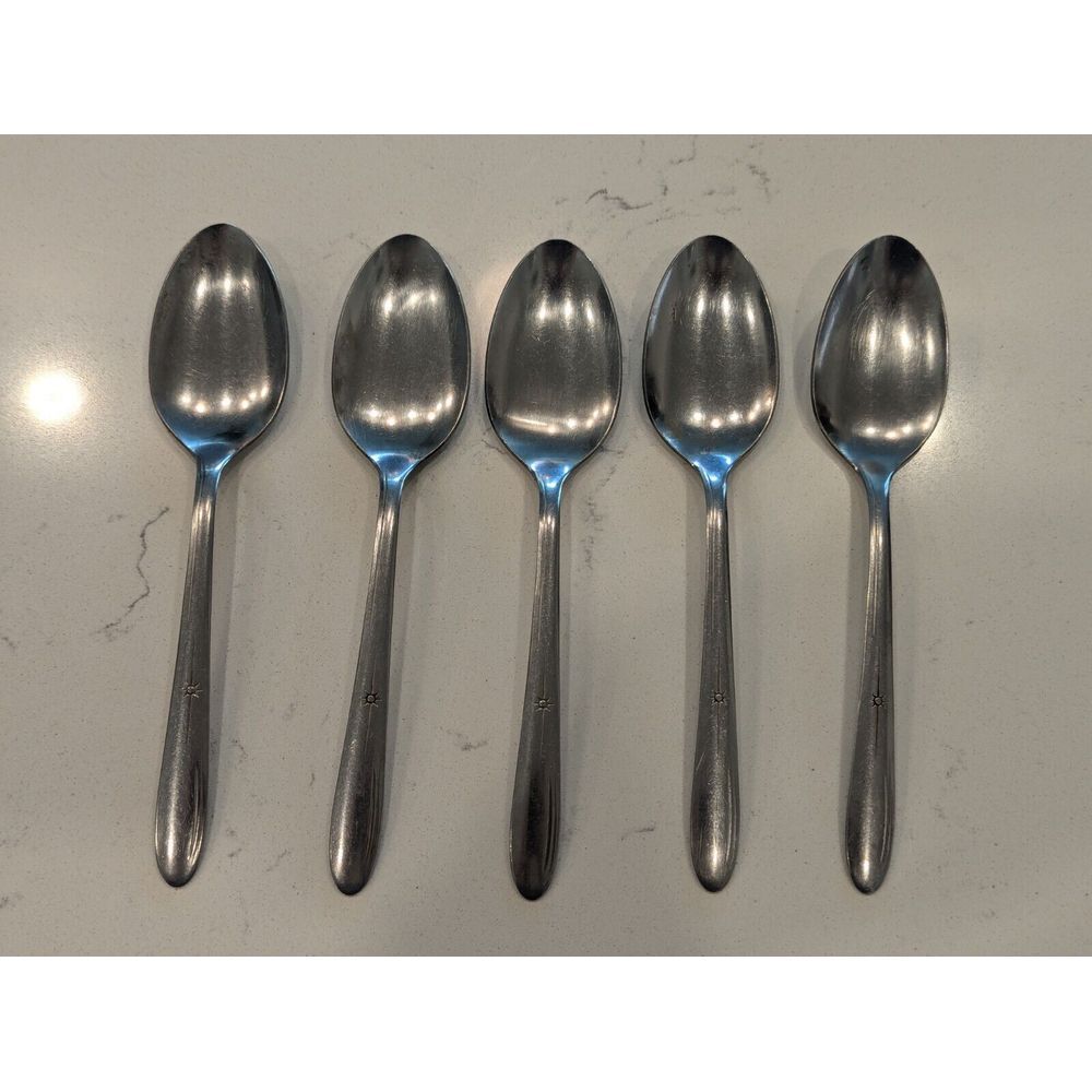 Everlasting Stainless‎ EVR1 Atomic Starburst Lot of 5 Soup Spoons